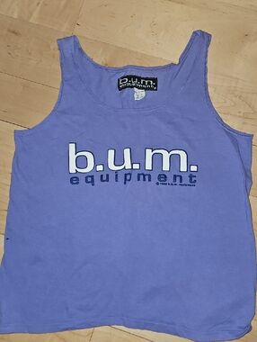 B.U.M. Equipment Vintage Lavender Logo Tank. Womens M